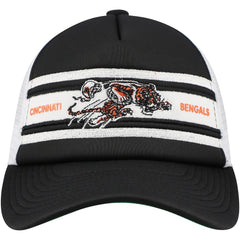 Cincinnati Bengals Youth Stripe Trucker Adjustable Hat Black | Mitchell & Ness