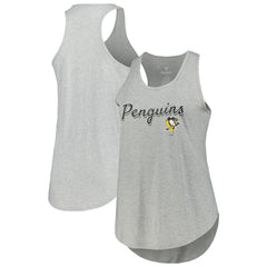 Pittsburgh Penguins Fanatics Women's Plus Size Racerback Tank Top - Heather Gray - NHL