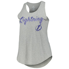 Tampa Bay Lightning Fanatics Women's Plus Size Racerback Tank Top - Heather Gray - NHL