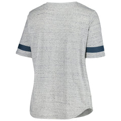 Seattle Kraken Fanatics Women's Plus Size Lace-Up T-Shirt - Heather Gray - NHL
