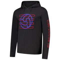 Barcelona Wordmark Long Sleeve Hoodie T-Shirt- Charcoal - FIFA World CUP