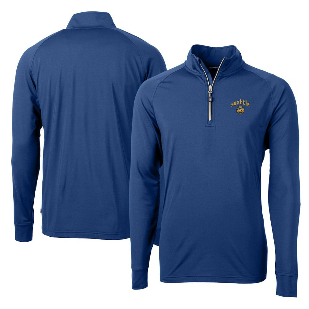 Seattle Mariners Cutter & Buck City Connect Adapt Eco Knit Stretch Recycled Quarter-Zip Pullover Top - MLB