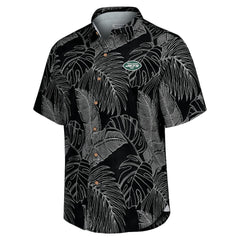 New York Jets Sport Vine Line Button-Down Shirt Black | Tommy Bahama