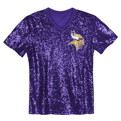 Justin Jefferson Minnesota Vikings Girls Youth Sequin V-Neck Fashion Jersey Purple | NFL
