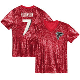 Bijan Robinson Atlanta Falcons Girls Youth Sequin V-Neck Fashion Jersey Red | NFL