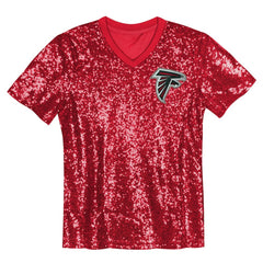 Bijan Robinson Atlanta Falcons Girls Youth Sequin V-Neck Fashion Jersey Red | NFL