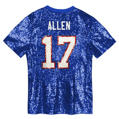 Josh Allen Buffalo Bills Girls Youth Sequin V-Neck Fashion Jersey Royal | NFL