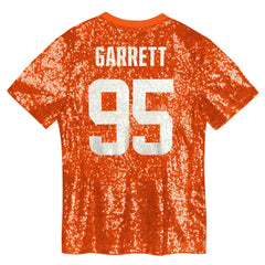 Myles Garrett Cleveland Browns Girls Youth Sequin V-Neck Fashion Jersey Orange | NFL