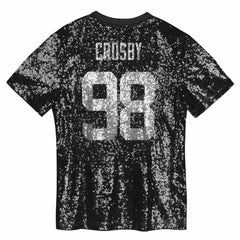 Maxx Crosby Las Vegas Raiders Girls Youth Sequin V-Neck Fashion Jersey Black | NFL