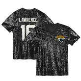 Trevor Lawrence Jacksonville Jaguars Girls Youth Sequin V-Neck Fashion Jersey Black | NFL