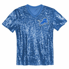 Aidan Hutchinson Detroit Lions Girls Youth Sequin V-Neck Fashion Jersey Blue | NFL