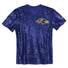 Lamar Jackson Baltimore Ravens Girls Youth Sequin V-Neck Fashion Jersey Purple | NFL