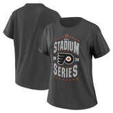 Philadelphia Flyers WEAR by Erin Andrews Women's 2024 NHL Stadium Series Boyfriend T-Shirt - Charcoal - NHL