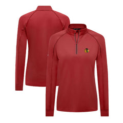 Chicago Blackhawks Levelwear Women's Kinetic Insignia Core Quarter-Zip Pullover Top - Red - NHL