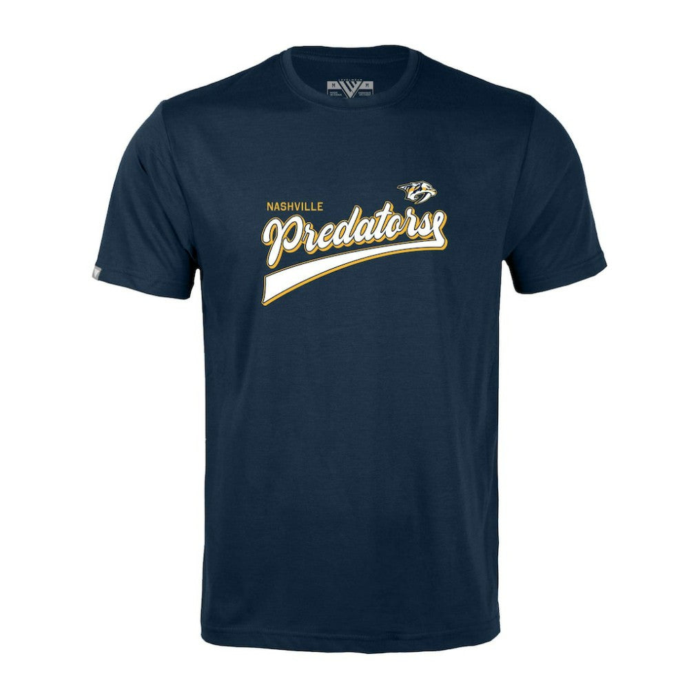 Nashville Predators Levelwear Richmond Retro Script T-Shirt - Navy - NHL