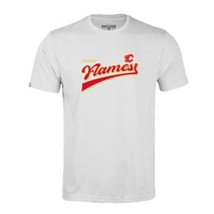 Calgary Flames Levelwear Richmond Retro Script T-Shirt - White - NHL