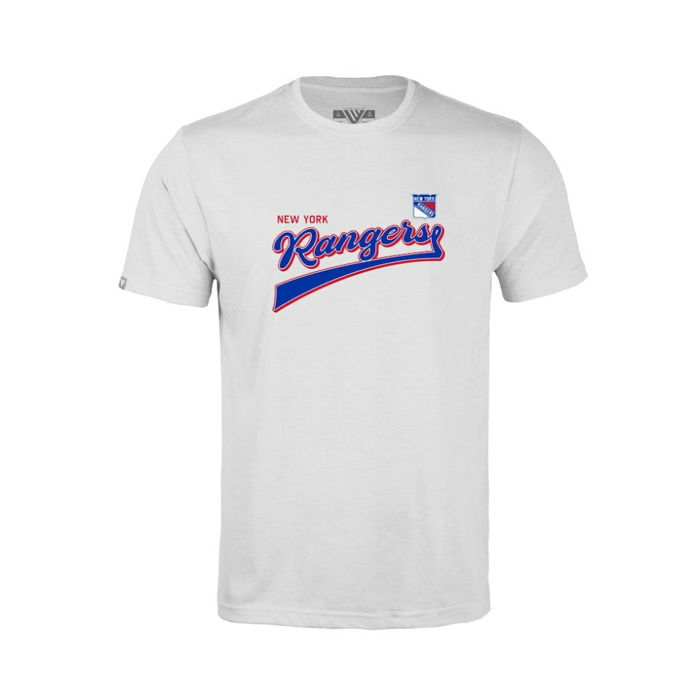 New York Rangers Levelwear Youth Little Richmond Retro Script T-Shirt - White - NHL