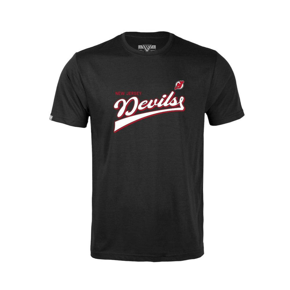 New Jersey Devils Levelwear Youth Little Richmond Retro Script T-Shirt - Black - NHL