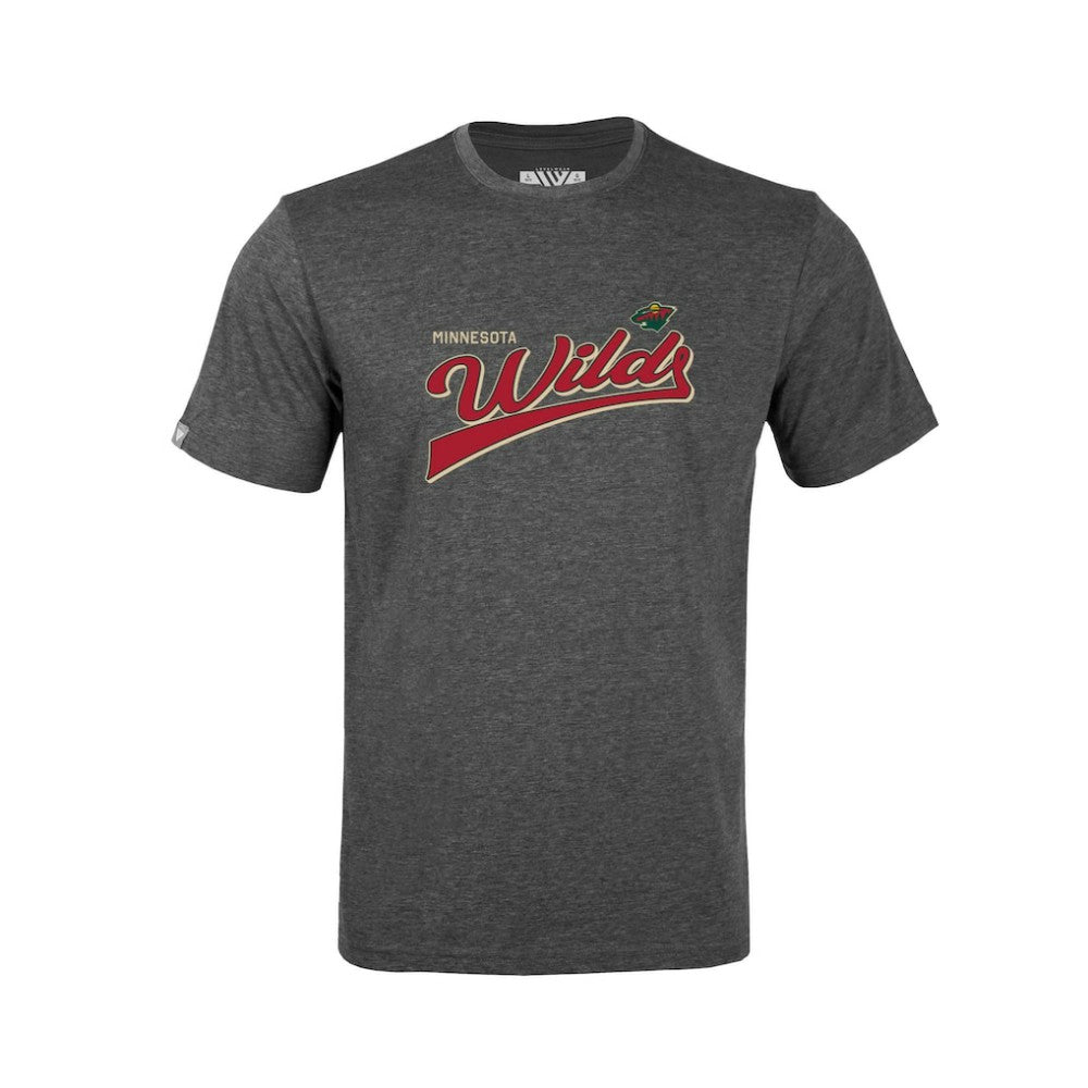 Minnesota Wild Levelwear Youth Little Richmond Retro Script T-Shirt - Charcoal - NHL