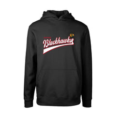Chicago Blackhawks Levelwear Youth Podium Retro Script Fleece Pullover Hoodie - Black - NHL
