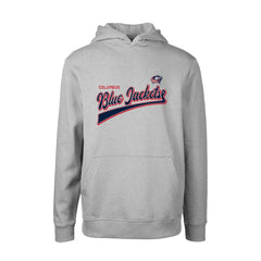 Columbus Blue Jackets Levelwear Youth Podium Retro Script Fleece Pullover Hoodie - Gray - NHL
