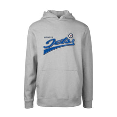 Winnipeg Jets Levelwear Youth Podium Retro Script Fleece Pullover Hoodie - Gray - NHL