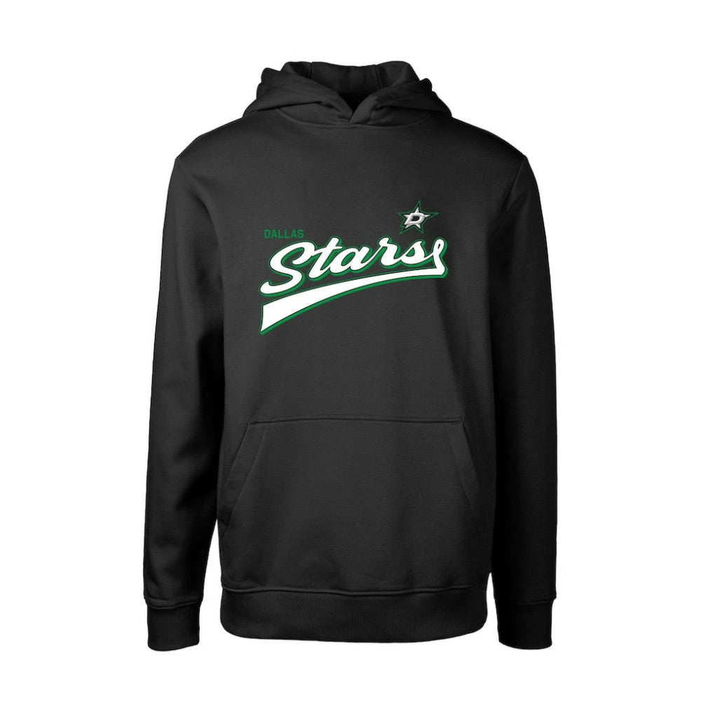 Dallas Stars Levelwear Youth Podium Retro Script Fleece Pullover Hoodie - Black - NHL