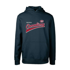 Montreal Canadiens Levelwear Youth Podium Retro Script Fleece Pullover Hoodie - Navy - NHL