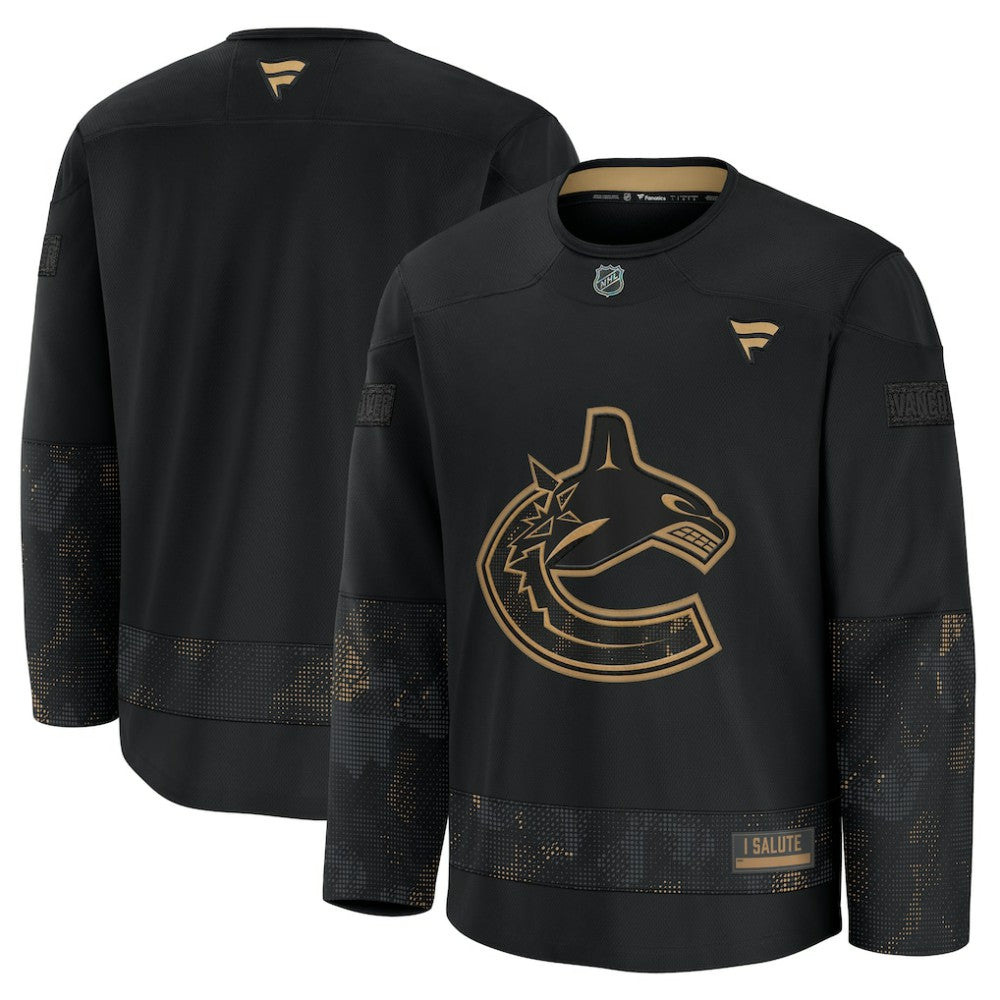 Vancouver Canucks Fanatics 2024 Military Appreciation Practice Jersey - Black - NHL