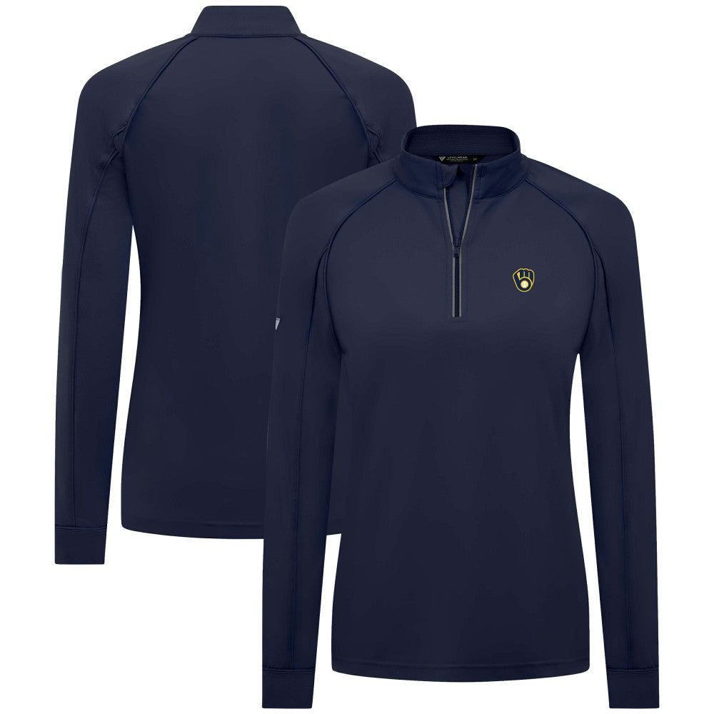 Milwaukee Brewers Levelwear Women's Kinetic Insignia Quarter-Zip Pullover - MLB