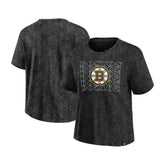 Boston Bruins Fanatics Women's Faded Wash T-Shirt - Black - NHL