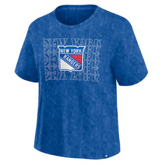 New York Rangers Fanatics Women's Faded Wash T-Shirt - Blue - NHL