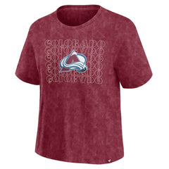 Colorado Avalanche Fanatics Women's Faded Wash T-Shirt - Burgundy - NHL
