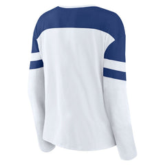Tampa Bay Lightning Fanatics Women's Frozen Long Sleeve Notch Neck T-Shirt - White/Blue - NHL