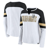 Vegas Golden Knights Fanatics Women's Frozen Long Sleeve Notch Neck T-Shirt - White/Black - NHL