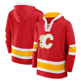 Calgary Flames Fanatics Inside Line Fleece Pullover Hoodie- Red - NHL