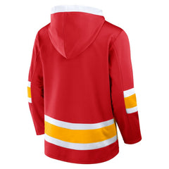 Calgary Flames Fanatics Inside Line Fleece Pullover Hoodie- Red - NHL