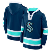 Seattle Kraken Fanatics Inside Line Fleece Pullover Hoodie- Deep Sea Blue - NHL