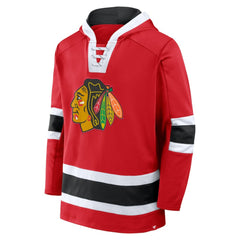 Chicago Blackhawks Fanatics Inside Line Fleece Pullover Hoodie- Red - NHL