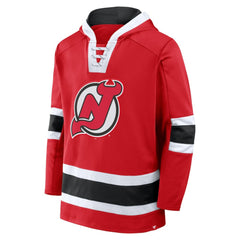 New Jersey Devils Fanatics Inside Line Fleece Pullover Hoodie- Red - NHL