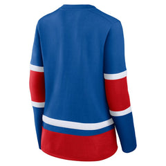 New York Rangers Fanatics Women's Prime Time Lace-Up Long Sleeve T-Shirt - Blue - NHL
