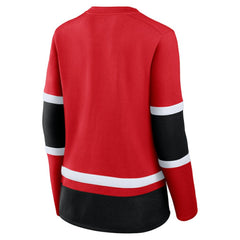 Chicago Blackhawks Fanatics Women's Prime Time Lace-Up Long Sleeve T-Shirt - Red - NHL