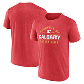 Calgary Flames Fanatics Property Of T-Shirt - Heather Red - NHL