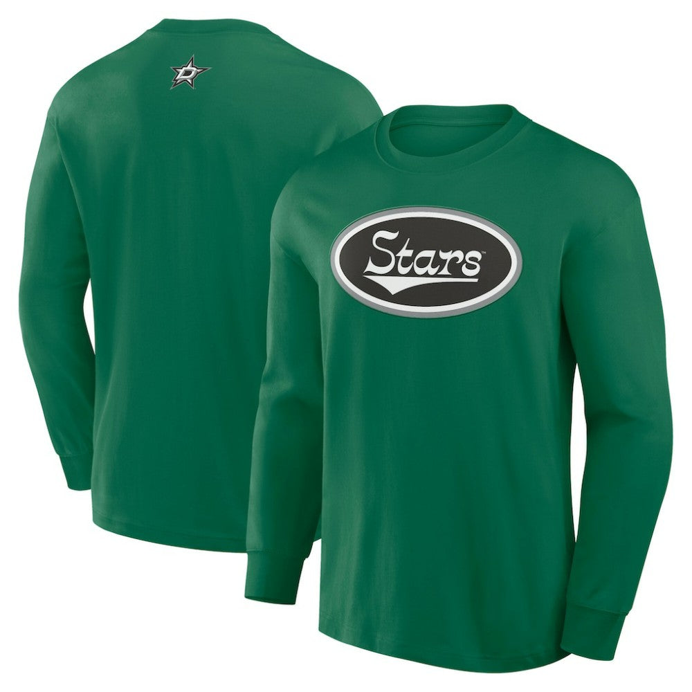 Dallas Stars Fanatics Rewind Long Sleeve T-Shirt - Kelly Green - NHL