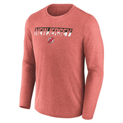 New Jersey Devils Fanatics Transition Long Sleeve T-Shirt - Heather Red - NHL