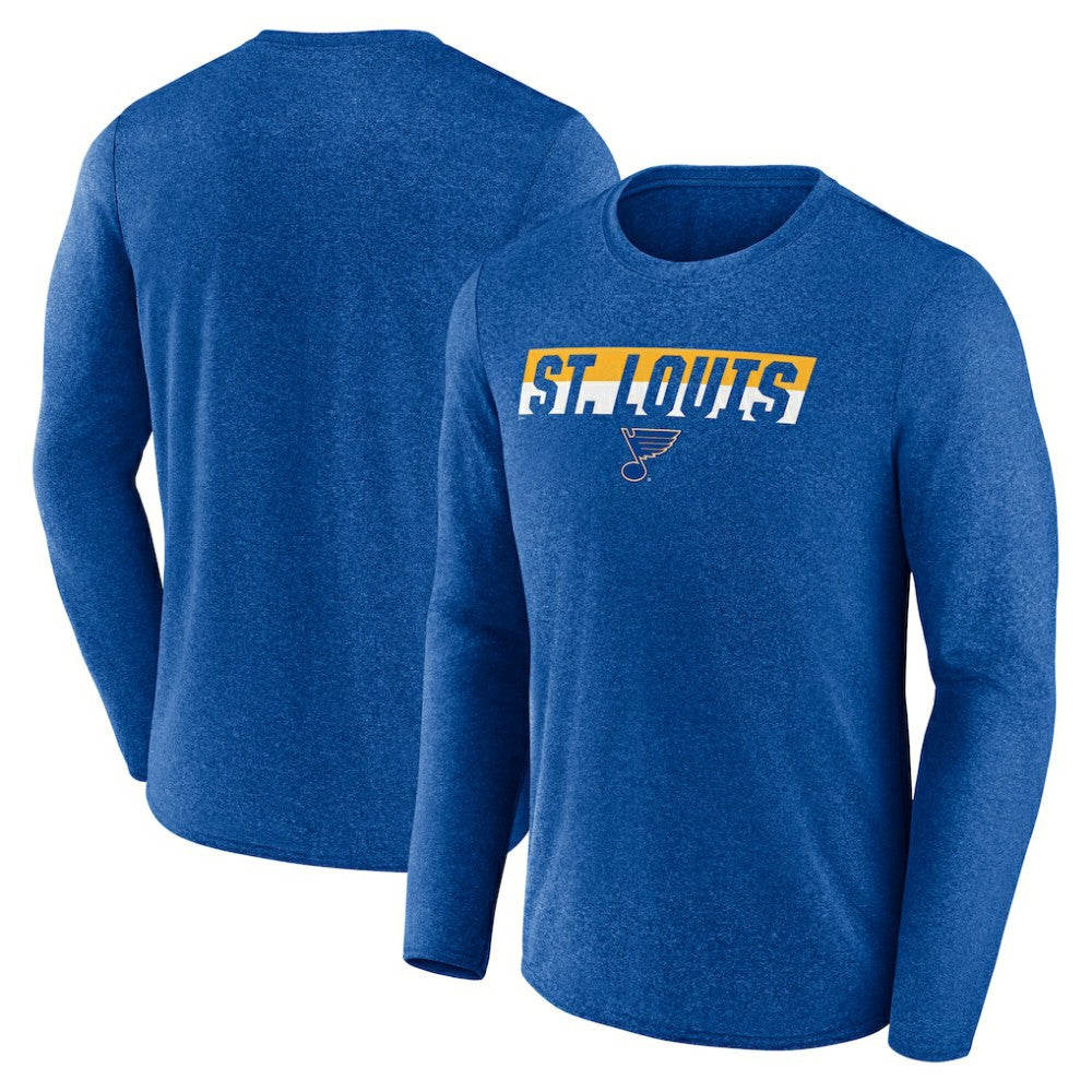 St. Louis Blues Fanatics Transition Long Sleeve T-Shirt - Heather Blue - NHL