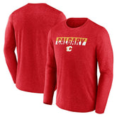 Calgary Flames Fanatics Transition Long Sleeve T-Shirt - Heather Red - NHL