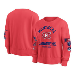 Montreal Canadiens Fanatics Women's Oversized Vintage Go Team Pullover Sweatshirt - Red - NHL