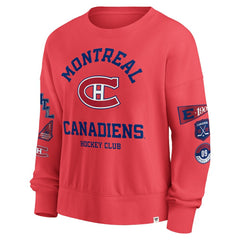 Montreal Canadiens Fanatics Women's Oversized Vintage Go Team Pullover Sweatshirt - Red - NHL