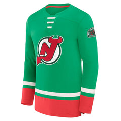 New Jersey Devils Fanatics Vintage High Point Long Sleeve T-Shirt - Green - NHL